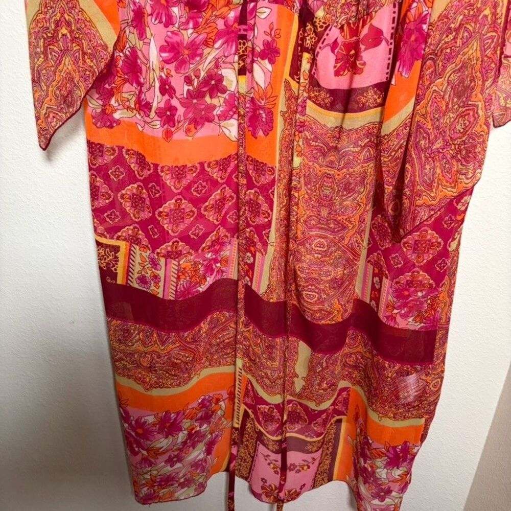 Roaman's Women's 30W Coverup Swim Sheer Colorful Lightweight Summer Boho - Picture 4 of 7